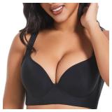 Akvala Padded Bras for Women Push Up Bra Seamless Comfort Underwire Bra Everyday Bras (Black 46B)