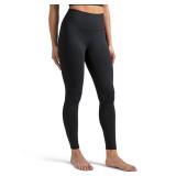Colorfulkoala Dreamlux No Front Seam Leggings for Women 25\" Inseam, High Waisted Buttery Soft 7/8 Yoga Pants (XL, Black)