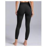 Colorfulkoala Dreamlux No Front Seam Leggings for Women 25\" Inseam, High Waisted Buttery Soft 7/8 Yoga Pants (XL, Black)
