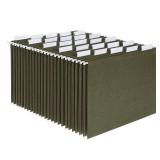 Pendaflex Hanging File Folders, Letter Size, Standard Green, 1/5-Cut Adjustable Tabs, 25 Per Box (81602), Standard Green - 1/5 Tabs