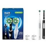 Oral-B Pro 1000 CrossAction Electric Toothbrush, Black and White, 2 Count