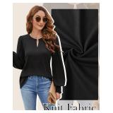 Blooming Jelly Womens Dressy Casual Blouses Work Trendy Shirts Long Sleeve Fall Outfits 2025 (X-Large, Black)