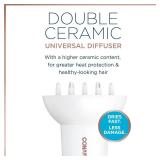 Conair Double Ceramic Universal Diffuser, Adjustable Hair Dryer Attachment for Frizz-Free Curls to Fit Hair Dryer Nozzles from 1.75" to 2.3"