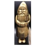 Gold Tone Santa Claus Figurine 9" Tall