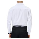 Alimens & Gentle Mens Dress Shirts 4-Way Stretch Long Sleeve Collared Casual Solid Wedding Dating Button Down Shirt White Size- Large