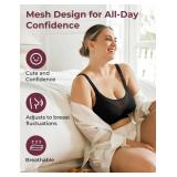Momcozy Mesh Support Pumping Bra Hands Free Suitable for 36C-44G, HF018 Comfortable Plus Size Pumping and Nursing Bra in One Black