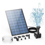 AISITIN 2.5W Solar Fountain Pump, DIY Outdoor Solar Water Fountain with 6 Nozzles and 4ft Water Pipe, Solar Powered Pump for Bird Bath, Ponds, Garden and Fish Tank Garden, Pond