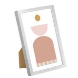 Upsimples 4x6 Picture Frame Set of 3, Made of High Definition Glass for 4 x 6, Wall and Tabletop Display Thin Border Photo Frames for Home Decor, Silver