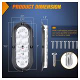 Nilight 6 Inch Oval White LED Trailer Tail Lights Surface Mount 2PCS 10 LEDs Waterproof Reverse Back Up Trailers Lighting for Truck RV Boat Bus Lorry Camper Van Caravan