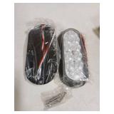 Nilight 6 Inch Oval White LED Trailer Tail Lights Surface Mount 2PCS 10 LEDs Waterproof Reverse Back Up Trailers Lighting for Truck RV Boat Bus Lorry Camper Van Caravan