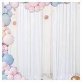 ShinyBeauty Sequin Curtains 2 Panels White 2FTx8FT Sequin Photo Backdrop White Sequin Backdrop Curtain Pack of 2-1011E