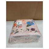 Floral Machine Washable Rug 3x5ft Pink Garden
