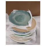 Ceramic Serving Plates Colorful 9.9in 6pk