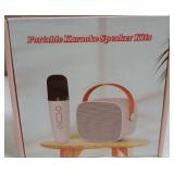 Portable Karaoke Speaker Kit with Microphone Pink