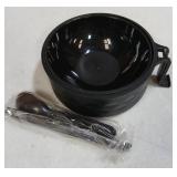 Microwave Ramen Bowl and Silverware Black