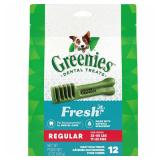 Greenies Regular Chewy Dental Dog Treats Fresh Spearmint - 12oz/12ct