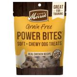 Merrick Power Bites Natural Soft And Chewy Real Meat Dog Treats  Grain Free Snack With Real Chicken Recipe  6 oz. Bag