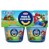 Kraft Mac N Cheese Microwavable Dinner with Super Mario Power-Up Shapes  4 1.9 oz Cups  Shelf-Stable