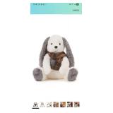 MINISO Plush Bunny with Brown Scarf & Red Santa Hat