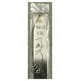 Cat Pun Heart Charm Book Mark ("You Pawsed Here")