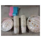 Primera Comunion Party Set with Plates and Utensils -48 Guests