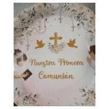 Primera Comunion Party Set with Plates and Utensils -48 Guests