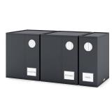 SEIRI 3 Pack Expandable Multi Size Bed Sheet Organizers and Storage, Foldable Sheet Organizer for Linen Closet (Twin, Full, Queen & King Size) Organizing Bedding Container, Gray (Gray)