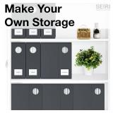 SEIRI 3 Pack Expandable Multi Size Bed Sheet Organizers and Storage, Foldable Sheet Organizer for Linen Closet (Twin, Full, Queen & King Size) Organizing Bedding Container, Gray (Gray)