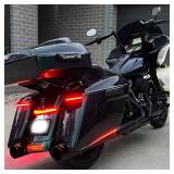 HDBUBALUS LED Extended Saddlebag Light with Smoke Lenses Fit for Harley Touring Road King Street Road Glide FLHR 2014-2023