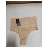 Werena Tummy Control Thong Shapewear for Women Seamless Shaping Thong Panties Body Shaper Underwear(01# Beige-mid Waisted(has Boning),Medium)