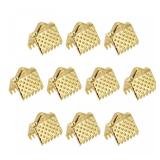 uxcell 100Pcs Ribbon Crimp Clamp Ends, 8mm Bookmark Pinch Cord End Clasps for DIY Craft Making, Gold Tone