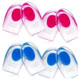 6 Pack 3 Pairs Gel Heel Pads for Achilles Tendonitis & Plantar Fasciitis Relief - Shock Absorbing, Reusable Heel Cushions with Adhesive Backing for Foot Pain Support for Men/Women(Medium Size)