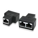 Ethernet Splitter Adapter, 1 to 2 Port, Supports Cat5, Cat5e, Cat6, Cat7 Cables - 2 Pack