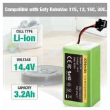 FirstPower 3200mAh Compatible with Eufy Battery Replacement - Eufy 11s Battery, 30, 30C, 15C, 15T, 12, 35C, 15C MAX - Ecovacs Deebot N79S, 500, N79, DN622 - Tesvor X500 Robot Vacuum Cleaners