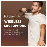 Singing Machine Portable Wireless Microphone (Black) - Premium Unidirectional UHF Wireless Mic for Singing, Speeches & Events - Cordless Mic Compatible with Karaoke Machines, PA Systems & More (Missin