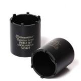 Powerbuilt Spindle Socket, 6 Outer Black, 6 Lug, Remove Spindle Nuts, 2-5 Inch Outer, Ford Chevy GMC Bronco Trucks - 648475