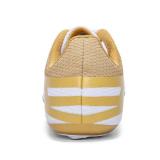 New Track and Field Shoes for Kids Boys Girls 8 Spikes 100-400 Meter Running Racing Shoes Professional Sprint Sport Sneakers White Gold size 2.5