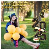 3.5FT Large Class 2025 Graduation Yard Sign Yard Decorations Congrats Graduation Lawn Signs 2025 Grad Yard Signs with Stakes for Outdoor Indoor Congrats Graduation Party Decoration Supplies