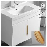 Precisluck 5 Pack 400mm(15.7 Inch) Gold Edge Finger Pull Drawer Door Cabinet Aluminum Alloy Long Concealed Furniture for Kitchen Bathroom