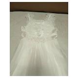 Lace Tulle Flower Girl Dress White Floral Applique Kids Summer Wedding Party Gown (Size 10, White)