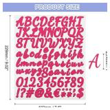 uxcell 3 Sheet 252 Pcs Letter Number Stickers Kit, 1 Inch Self Adhesive Vinyl Cursive Alphabet Decals Script for Mailbox Sign DIY Crafts Decor, Fuchsia