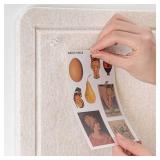 Bulletin Board, 35 x 17 1/2 Inches Felt Pin Board - Decorative Cork Alternative for Wall, Foldable Picture Self-Adhesive Vision Prayer Board With 20 Pushpins - Oatmeal