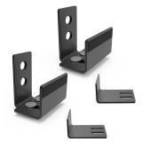 SKYSEN 2 Pack Barn Door Bottom Floor Guide, with Extend Bracket- Wall Mounted- Adjustable Bracket- Flush Bottom- Matte Black (711-2)