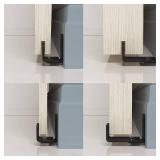 SKYSEN 2 Pack Barn Door Bottom Floor Guide, with Extend Bracket- Wall Mounted- Adjustable Bracket- Flush Bottom- Matte Black (711-2)