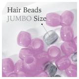 Donna Glow in The Dark Jumbo Size Bracelet Making Kit with Pony Beads and Clay Beads for DIY Hair Braiding, LAVENDER Color 1PC