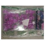 Donna Glow in The Dark Jumbo Size Bracelet Making Kit with Pony Beads and Clay Beads for DIY Hair Braiding, LAVENDER Color 1PC