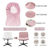 LavishCover Armless Chair Cover Office Desk Chair Cover, Waterproof and Elastic Criss Cross Chair Cover, Exquisite Vanity Chair Cover,Mid Back Wide Seat Accent Chair Covers(Pink,T-type,Just the Cover)