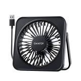 Gaiatop USB Desk Fan, 5 Inch Small Portable Table Desktop Fans with Strong Wind Ultra Quiet 3 Speeds and 180° Tilt Folding, Mini Personal Cooling Essentials For Office Home Bedroom Dorm Kitchen Black