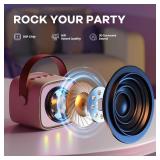 YLL Mini Karaoke Machine for Kids Adults, Portable Bluetooth Speaker with 2 Wireless Microphones, TOP Birthday Gifts Toys for Girls Ages 3, 4, 5, 6, 7, 8, 9,10,11,12+ Years Old Toddler (Lightpink)