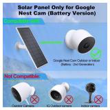 Solar Panel for Google Nest Camera, Upgraded Solar Power Charger for Google Nest Cam Indoor & Outdoor(Battery Version), Flexible Solar Panels with IP65 Waterproof and 13.1Ft Fast Charging Cable